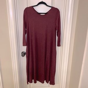 Burgundy sweater dress